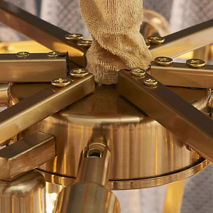 Bespoke đồ đạc treo ánh sáng mặt dây chuyền phòng khách phòng ăn bằng đồng sang trọng thủy tinh dẫn đèn chùm - Product Image 5