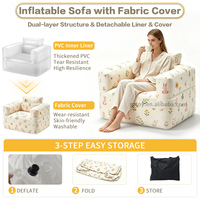 Canapé gonflable portable, fauteuil gonflable avec housse en tissu amovible et lavable pour salon, camping en plein air