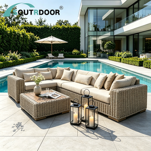 Offre Spéciale : Ensemble <span class=keywords><strong>de</strong></span> Canapés Modernes d'Extérieur en Rotin PE, Résistant aux Intempéries, Idéal pour Ferme, Patio, Cour, Hôtel, Parc – Écologique et Anti-UV - Product Image 4