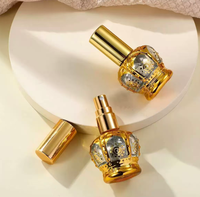 Flacon pulvérisateur de parfum en verre électroplaqué de 12 ml avec bouchon couronne, rechargeable, atomiseur de voyage pour échantillons