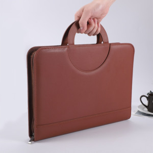 Kinh Doanh <span class=keywords><strong>A4</strong></span> tập tin thư mục biểu tượng tùy chỉnh kế hoạch với vòng chất kết dính máy tính máy tính xách tay cao cấp Da compendium danh mục đầu tư cặp - Product Image 4