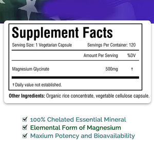 ヘルスケアサプリメントプレミアム亜鉛500mgグリシンマグネシウムカプセルは骨関節と心臓の健康をサポートします - Product Image 3