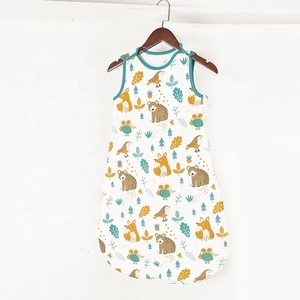 Sac de couchage super doux 2.<span class=keywords><strong>5</strong></span> <span class=keywords><strong>tog</strong></span> pour bébé 100% coton imprimé sans manches sac de couchage portable pour bébé pour bébé - Product Image 5