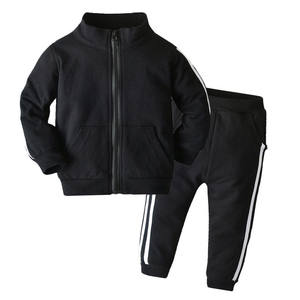 Ensembles de vêtements pour garçons, rayures unies, fermeture éclair personnalisable, décontractés, 2 pièces, ensembles de jogging pour garçons, pantalons, petits garçons, joggers unis, vêtements pour enfants - Product Image 2