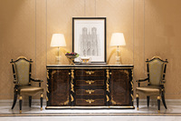 Table à manger en bois français de luxe, 6/8/10 chaises de salle à manger rembourrées brunes, design baroque antique, taille personnalisable, meubles pour la maison