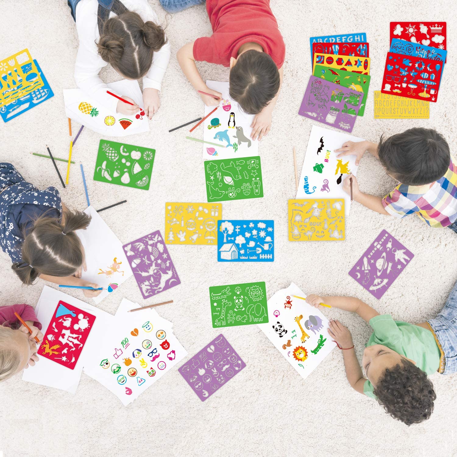 Пластиковые образовательные трафареты для рисования рождественской елки, листы для детей, шаблоны для рисования, буквы, формы алфавита