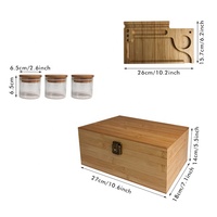 Plateau à rouler carré en bambou personnalisé avec logo pour accessoires de fumage, boîte de rangement anti-odeur pour herbes, kit de verrouillage combiné