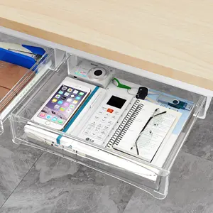 Versteckt unter Schreibtischs chu blade Aufsteck barer Kleber heraus ziehbare Aufbewahrung sbox Desktop Organizer für Büro zu Hause unter Schreibtisch aufbewahrung