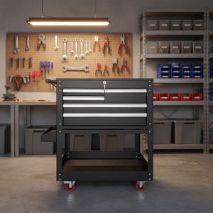 Armadio Portautensili in Acciaio a 5 Cassetti con Ruote, Antifurto, Impermeabile, Chiudibile a Chiave, Capacità di Carico 300kg, per Garage e Officina, OEM - Product Image 1