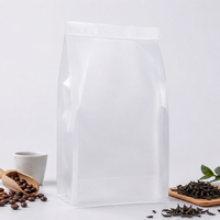 Sachet personnalisé en PE de 0,3 mm d'épaisseur avec fond carré, conforme aux normes FDA, pochette plastique autoportante pour l'emballage de café, thé, snacks et aliments secs