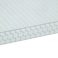 Haute qualité 10 ans de garantie 50 microns revêtement UV polycarbonate feuille creuse/structure en nid d'abeille utilisée dans la serre