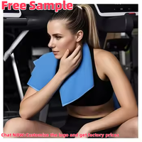 Serviette de sport portable en microfibre à séchage rapide, respirante, anti-UV, absorbant la transpiration, couleur unie, imprimée sur mesure pour le commerce extérieur