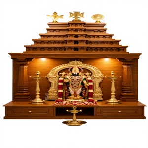 Mandir en bois authentique du sud de l'Inde, style Venkateswara Swamy, Mandir en bois de style Tirupati Balaji, temple traditionnel Swaminarayan, États-Unis - Product Image 1
