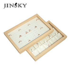 Light Yellow Jewelry Display Tray with Lid – Storage & Showcase Tray for Rings & Pendant, Covered Organizer Plate - Product Image 1