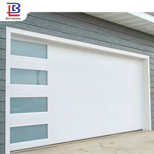 Puertas de Garaje Modernas Automáticas de Panel Sándwich Residencial de 16X8 del Fabricante para Casas - Product Image 2