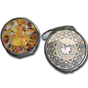 Custom Metal Small Mirror Women's Hand-held Makeup Mirror Sublimation Blank Silver Plated Lightweight Classic Promotional