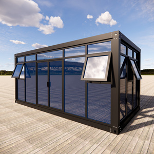 Casa Contenedor Minimalista Moderna, Tienda Rectangular con Ventanas Grandes de Vidrio para Cafetería/Tetería - Product Image 1