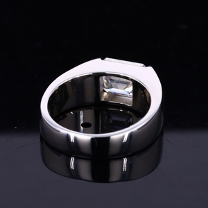 خواتم رجالية من الفضة الإسترلينية عيار 925 مع حجر موسانيت مقطوع بشكل ثماني من ستارزجيم - Product Image 2
