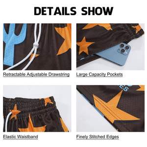 Personnalisé <span class=keywords><strong>Hommes</strong></span> Flamme Graphique Basketball Shorts Cool Rétro Running Basketball Shorts Cordon Taille Casual Shots - Product Image 6