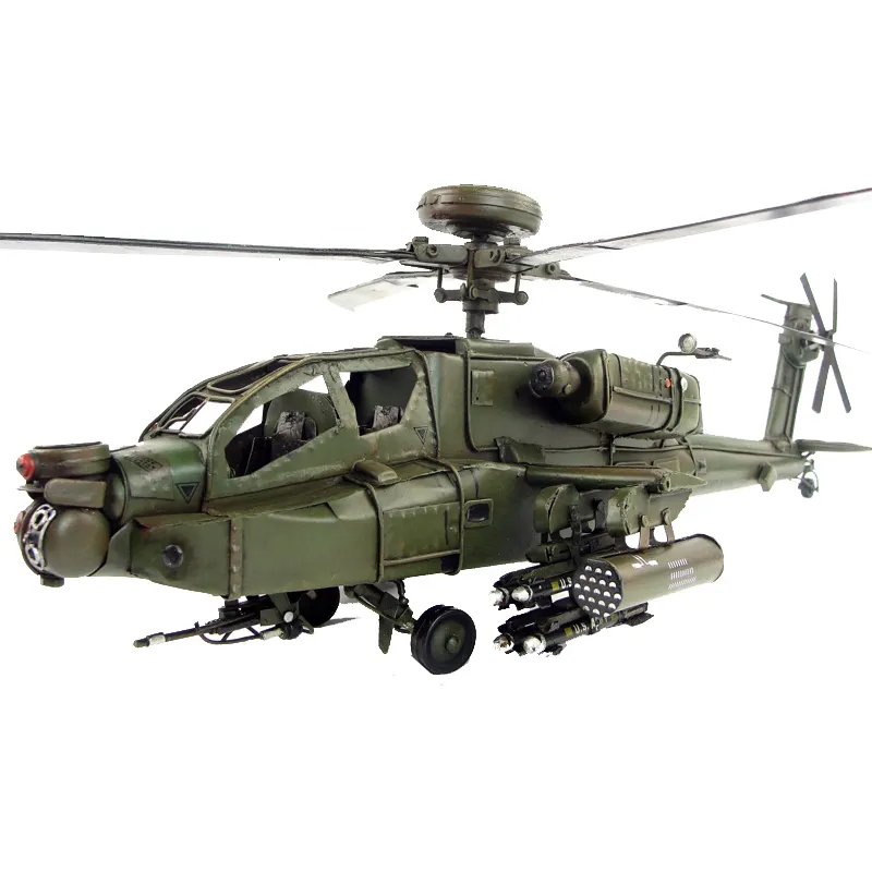 2021 popüler 1978 Apache silahlı helikopter antik el sanatları dekorasyon bar cyber cafe sac demir askeri uçak modeli