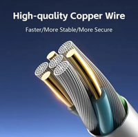 Kabel Data Pengisian Cepat Custom Logo PD 100W Gradient Nylon Braid Tipe-C dengan Layar LED Penunjuk Daya, Kompatibel dengan Android & IOS