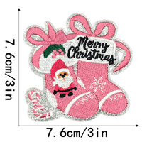 Patchs thermocollants de Noël roses, appliques brodées mignonnes de Noël, patchs à coudre bonhomme de neige et flocon de neige pour vêtements, chapeaux, décoration DIY