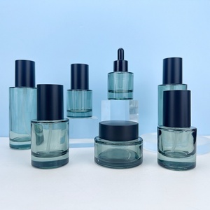 Special Green Transparent Hair Oil Pure Liquid Serum Glass Dropper Bottle with Black Collar and Rubber Head for Skincare - Product Image 3