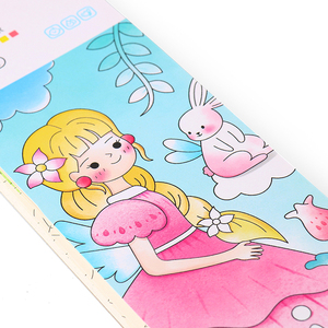 Bloc de coloriage à <span class=keywords><strong>la</strong></span> gouache pour enfants, thème princesse, <span class=keywords><strong>livre</strong></span> de peinture à l'aquarelle sur le thème des contes de fées avec pigments intégrés et pinceau pour filles - Product Image 3