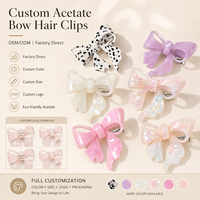 Ume Factory Vente en gros Pinces à cheveux personnalisées en acétate, style mode, mignonnes et colorées, avec nœuds latéraux et nœuds papillon Kawaii, pour filles