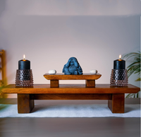 Table d'autel de méditation en bois personnalisée Table de puja à plusieurs niveaux faite à la main Table de méditation d'autel de sanctuaire de bouddha de prière en bois pour la relaxation