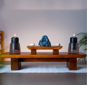 Personalizado madeira meditação altar tabela Handmade Tiered <span class=keywords><strong>Puja</strong></span> tabela madeira oração Buda santuário altar meditação tabela para relaxamento - Product Image 2