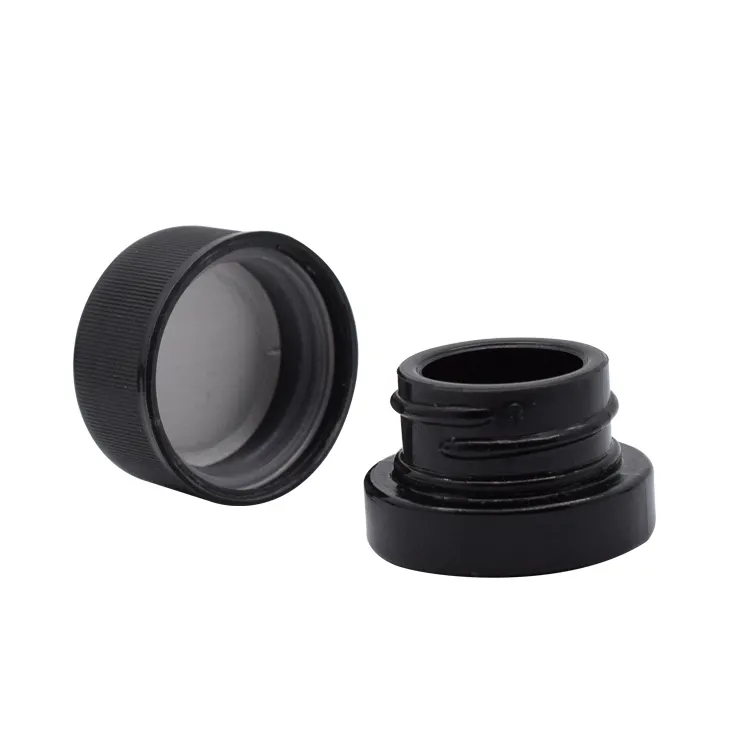 Custom Design 5 ml 7 ml 9 ml Black Round Concentrate Glass Jar with Child Proof Lid for Oil Packaging Smell Proof Container