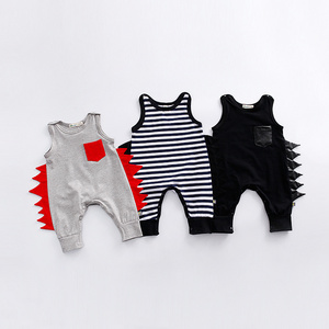 Ropa de Bebé Transpirable al por Mayor, Ropa de Verano sin Mangas para Bebé Niño, Pelele Color Coral - Product Image 2