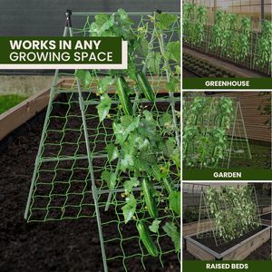 53x53 <span class=keywords><strong>fer</strong></span> 4ft facilement assemblé <span class=keywords><strong>treillis</strong></span> de concombre cadre de lit surélevé Support de légumes jardin <span class=keywords><strong>plantes</strong></span> <span class=keywords><strong>grimpantes</strong></span> extérieur concombres pois - Product Image 5