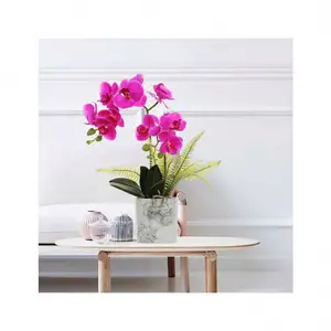 Flores artificiales de seda, mariposa de látex, orquídeas artificiales para decoración de boda, oferta