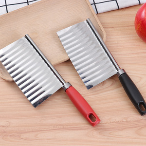 Coupe-frites manuel en acier inoxydable à bords ondulés pour pommes de terre, légumes et fruits – Ustensile de cuisine - Product Image 3