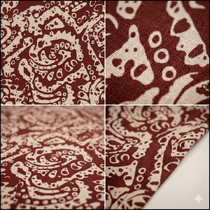 ผ้าพิมพ์ลายเรขาคณิตนามธรรมสีแดงคุณภาพดีเยี่ยม เนื้อผ้าวิสโคสเครปเนื้อนุ่มพลิ้วเบาสบาย ระบายอากาศได้ดี เหมาะสำหรับตัดเย็บเสื้อผ้าฤดูร้อน - Product Image 4