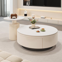 Table basse avec base en fer et tiroir, style crème, pour salon, mobilier de thé, vente en gros, fabriquée par une usine de meubles chinoise fiable