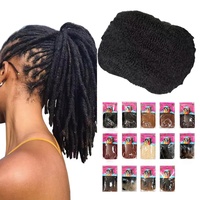Extensions de Cheveux en Vrac Afro Crépus Naturels de 12 Pouces pour Tresses Bohèmes, Torsades, Fausses Locks et Dreadlocks, Cheveux Marley Ressort Couleur 1B