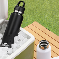 Bouteille d'eau de voyage en acier inoxydable à double paroi isolée sous vide, colorée, 500 ml, à large ouverture, portable, pour enfants, sports de plein air