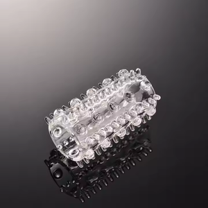 Penis Extender Sleeve Wieder verwendbare Kondome Silikon Eichel Abdeckung Spike Dick Vergrößerung Cock Ring Erektion Erotische Sexspielzeug für Männer - Product Image 3