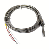 Resistencia Térmica de Platino PT100 de Alta Precisión con Rosca, Sensor de Temperatura Industrial, Sonda Única, Sistema de 3 Cables, Protección IP66
