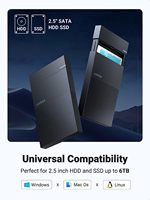 Boîtier de disque dur UGREEN 2,5 pouces SATA vers USB 3.0 sans outil, compatible SSD/HDD 9,5 mm, pour ordinateur portable