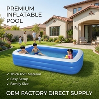 Grande piscine gonflable en PVC écologique pour adultes et enfants - Piscine extérieure pour jardin, facile à gonfler, design portable, pour la famille