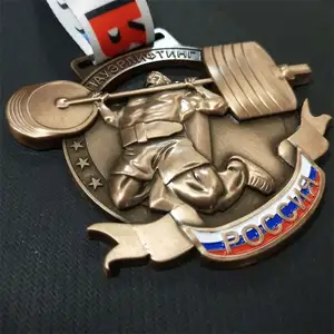 China fornecedor personalizado mvp powerlifting 3d medals award