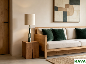 Lámpara de Mesa Contemporánea de Mármol <span class=keywords><strong>Verde</strong></span> y Blanco con Pantalla de Tela, Iluminación Elegante para el Hogar y Hoteles - Product Image 2