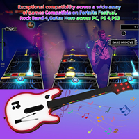 Contrôleur de guitare sans fil multiplateforme pour PS4/PS3/PC, accessoires de jeu, lumières RGB, parfait pour une expérience de jeu en famille