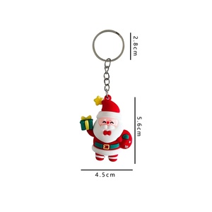 Wholesale New Arrive Pvc Soft Christmas Keychain Cute Cartoon Bag Ornaments Christmas Small Keychain New Year Decor Xmas Keyring - Product Image 5