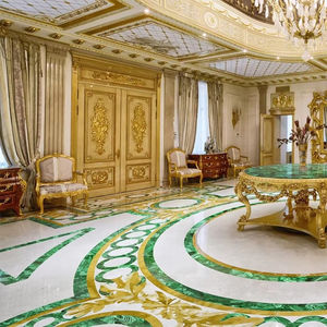 Luxury Green and Golden Natural <b>Stone</b> Malachite Semi Precious <b>Stone</b> Slabs - Product Image 1