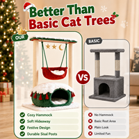 Arbre à chat multi-niveaux personnalisable avec poteau en sisal, lit suspendu, grotte et cachette – Logo OEM/ODM disponible